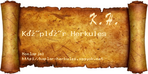 Káplár Herkules névjegykártya